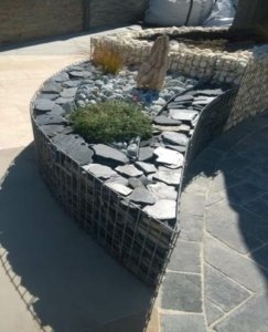 Gabions ardoise aménagement paysager